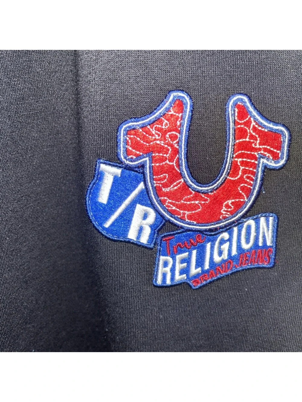 True Religion Embroidered Patch Jogger Men’s Large Jet Black MSRP $114